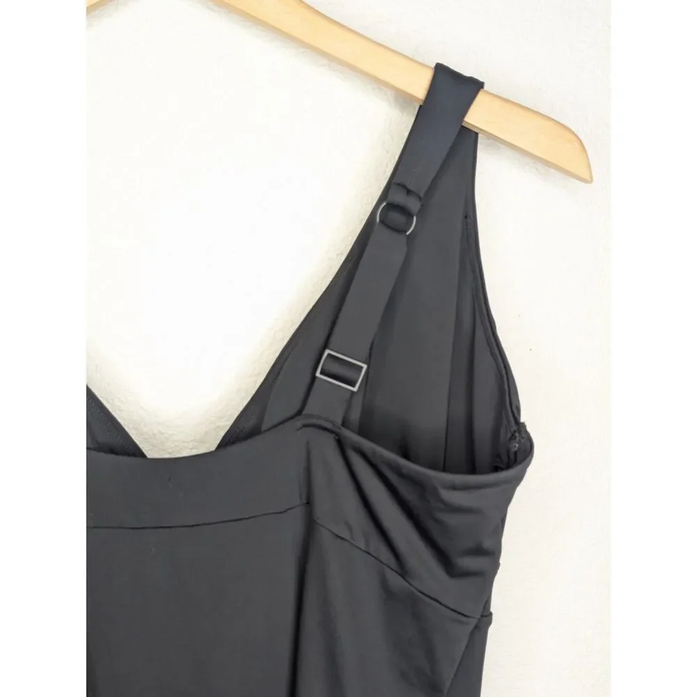 NWT Knix Leakproof Deep V One Piece Swimsuit Long Torso Sz XXL Black Simple
